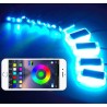 Luz ambiental y fibra óptica LED con aplicación.