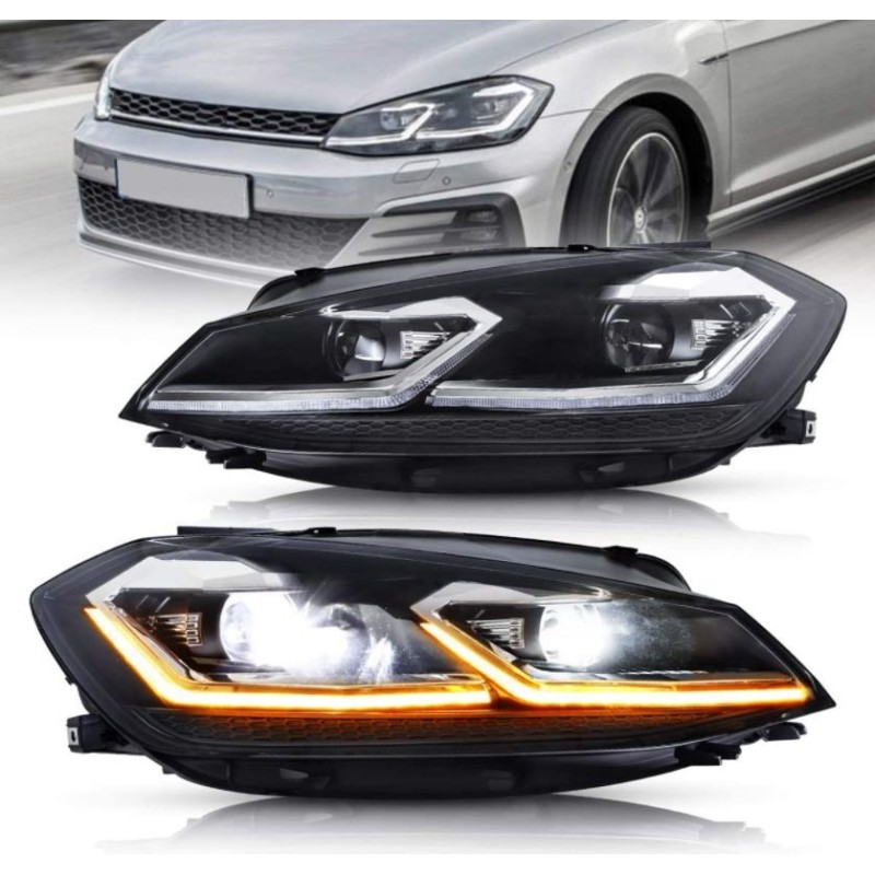 Fari FULL Led Volkswagen Golf 7.5 Luci di Posizione Drl e Anabbaglianti Abbaglianti completo ricambio aftermarket