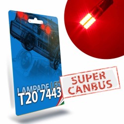 T20 7443 W21/5W Led Rojo Posición Parada Super Canbus Serie STAR