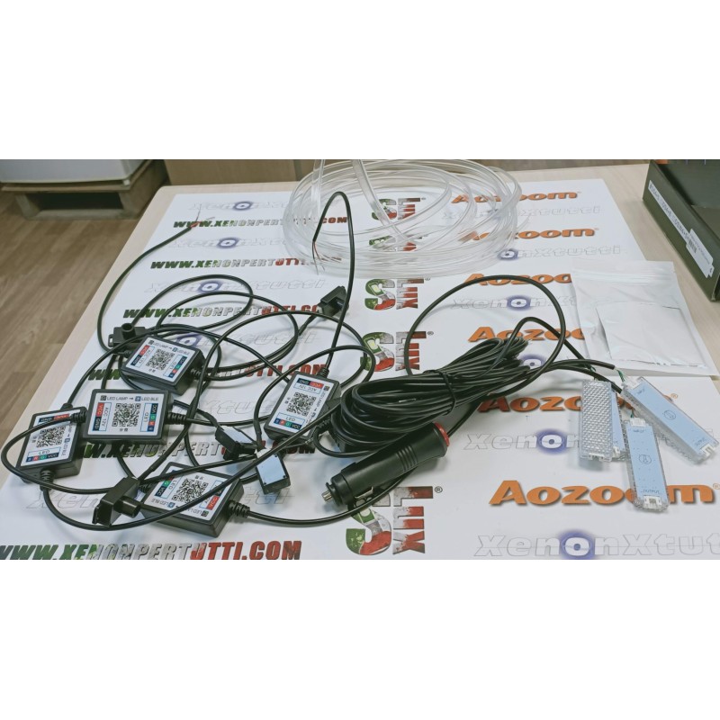 Kit 5 Piezas WIFI RGB 8 Metros Internos + 4 Luz Ambiental Cuadro Decorativo Fibra Óptica Coche