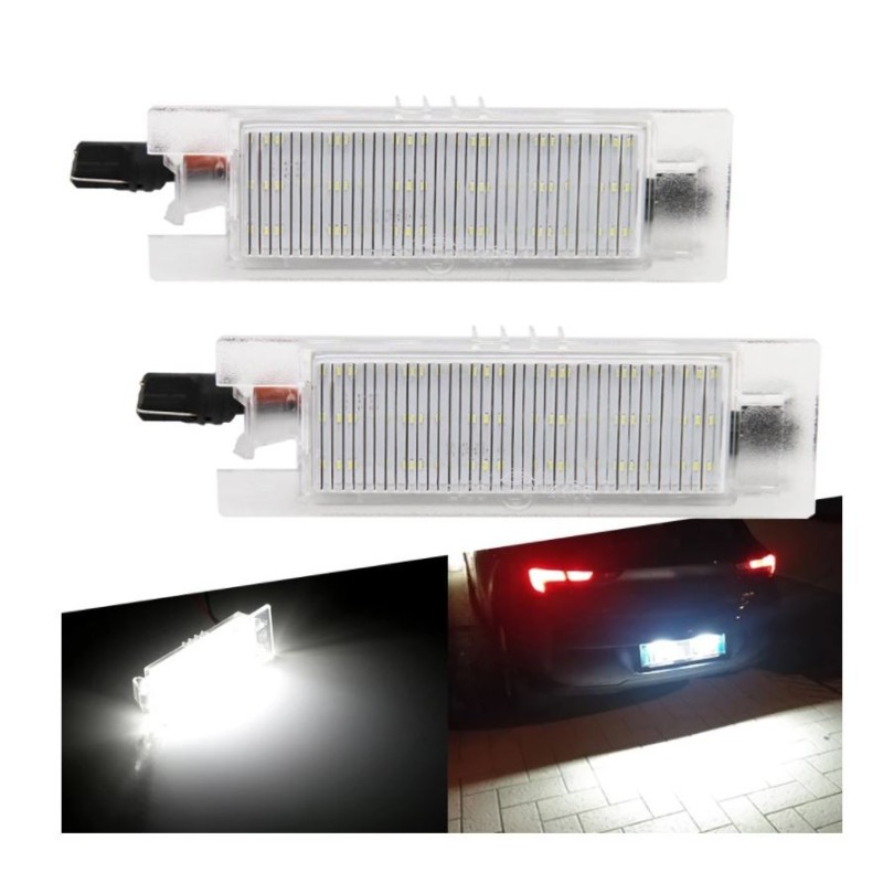 Lámpara de techo LED para matrícula Opel Adam, placa blanca completa 6000k