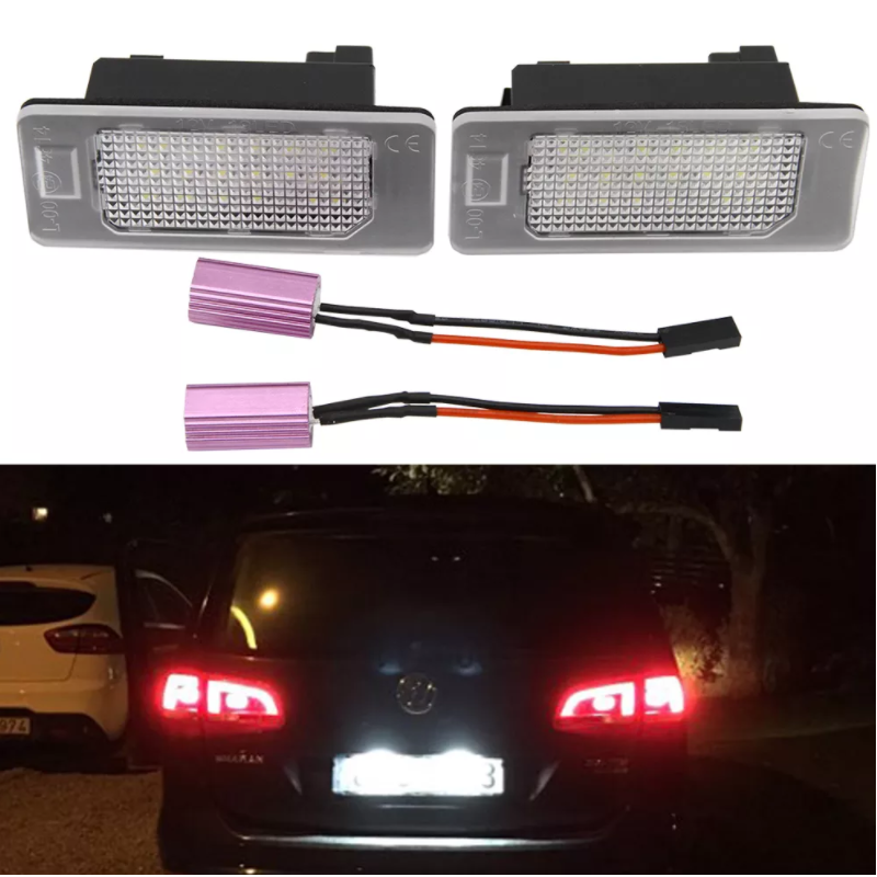 Plafón Matrícula LED Volkswagen Touareg 7P 2011-2014 Placa Blanca Completa 6000k