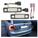Plafoniera Targa Led SKODA Roomster Placchetta Completa Bianca 6000k