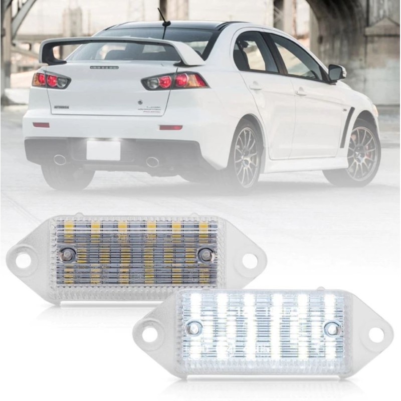 Plafón Matrícula LED Mitsubishi Lancer Evolution 7 8 9 Placa Blanca Completa 6000k