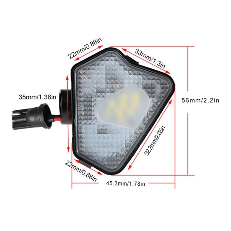 Tamaño de la luz debajo del espejo Mercedes Classe S W221