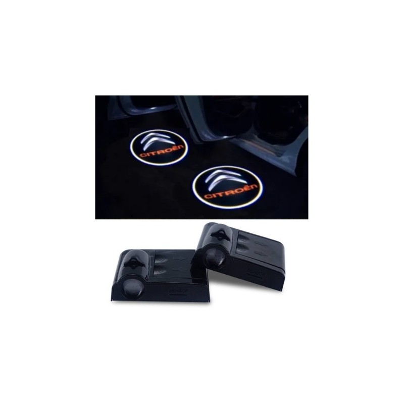 Proiettore Logo LED CITROEN Jumper dal 2015 in poi per Portiera con Batteria no Fori no Connessioni Plug & Play
