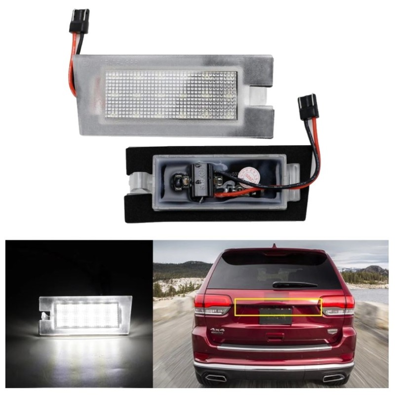 Plafón Matrícula LED Jeep Cherokee KL Placa Blanca Completa 6000k Matrícula