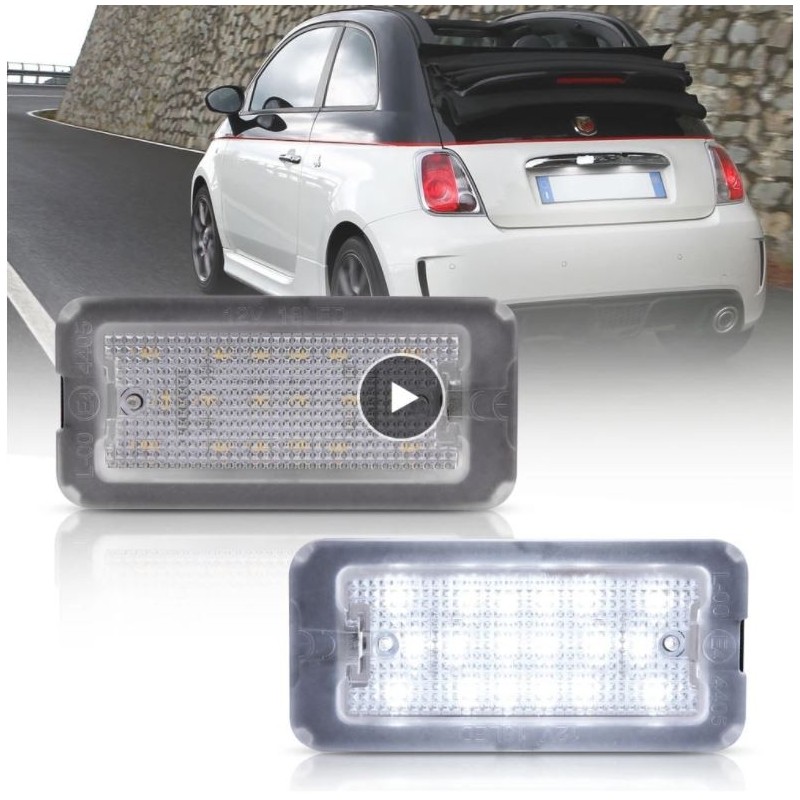 Bombillas LED para luz de matrícula Fiat 500, canbus, sin errores, matrícula