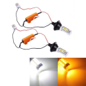 Coppia Kit Freccia Drl Arancio Bianco Connettore 1156 Ba15s Bau15s