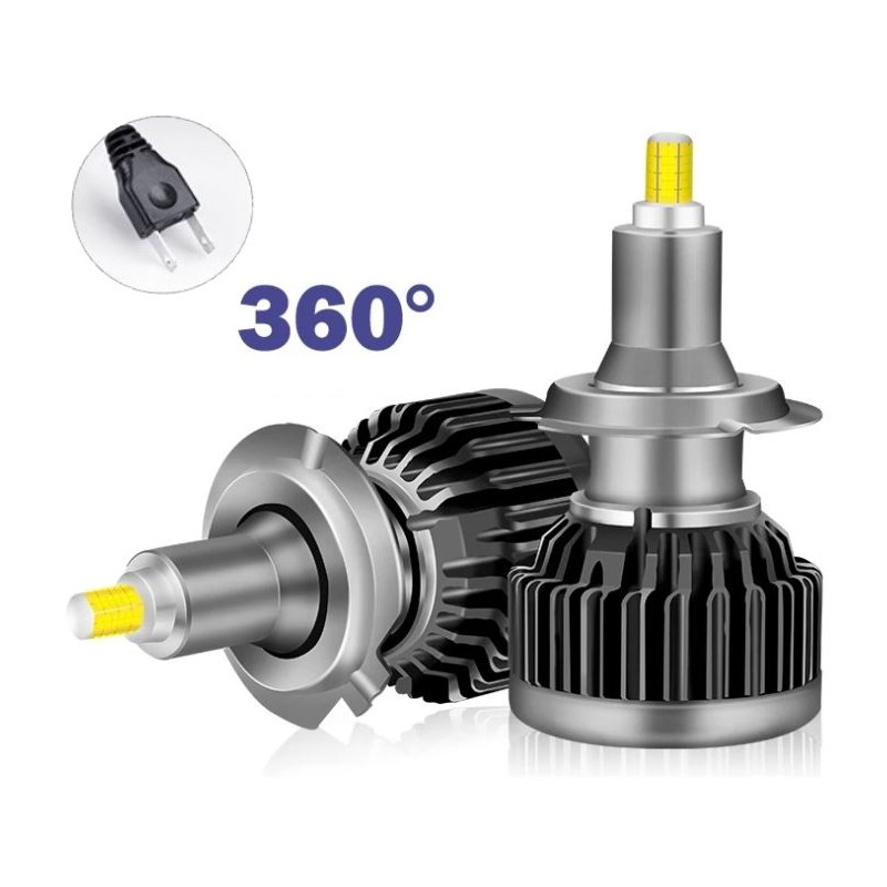H7 360° Reflex 3D LED Headlight Bulbs, Uniform, Shadowless, Specific, Lenticular