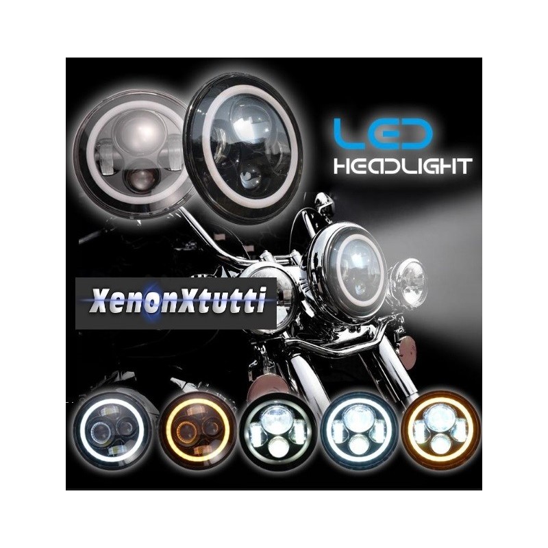 Faro LED 7 Pollici Per Harley Davidson – Cree 45W, 4000 Lumen, Impermeabile IP67, Cromato, 6000K, Compatibile Con Softail, Fat Boy, Road King
