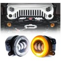 Kit Dx E Sx Led Jeep  6000k Fendinebbia  Angel Bianco Wrangler
