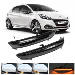 Luz de espejo dinámica con indicador LED secuencial para Peugeot 208