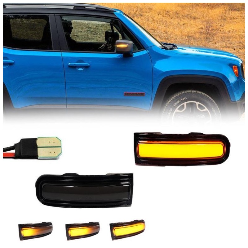 Luz de espejo dinámica secuencial LED Arrow para Jeep Renegade