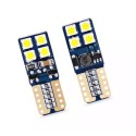Coppia LED T10 W5W 8 SMD 3030 SAMSUNG Canbus Posizione Interni Targa