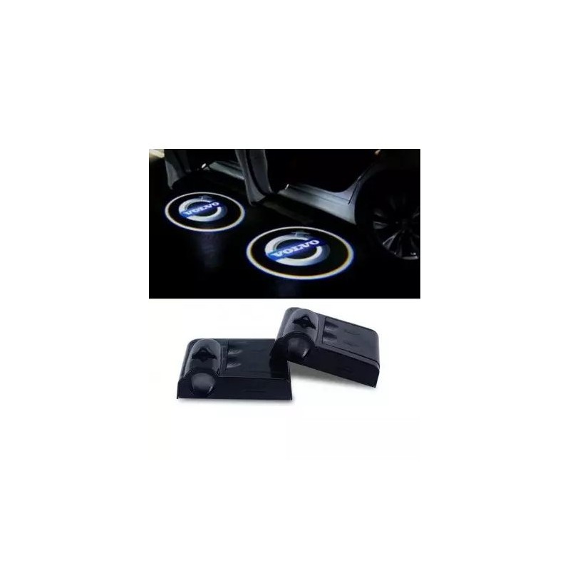 Proiettore Logo LED VOLVO V70 per Portiera con Batteria no Fori no Connessioni Plug & Play