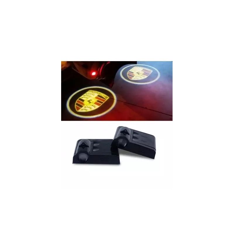 Proiettore Logo LED PORSCHE Boxster 982 - 718 (2016 in poi) per Portiera con Batteria no Fori no Connessioni Plug & Play