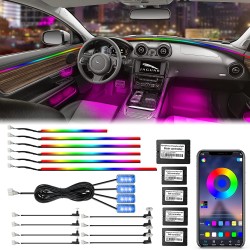MAGIC Kit 18 Pieces RGB Acrylic LED Symphony Light Car Interior Decorative with Fiber Optic Effects Dashboard Ambient Light