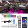 MAGIC Kit 18 Pieces RGB Acrylic LED Light Interior Car Decorative with Fiber Optic Effects Dashboard Mount