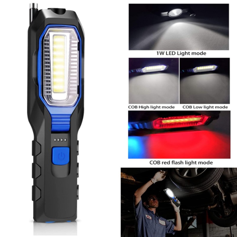 Lámpara LED magnética Antorcha de emergencia USB Luz de trabajo