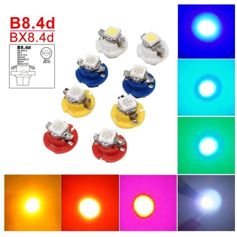 Bombilla LED BX8.4d y B8.4d 1 Smd AZUL HIELO Luces de salpicadero e instrumentos 12v DC
