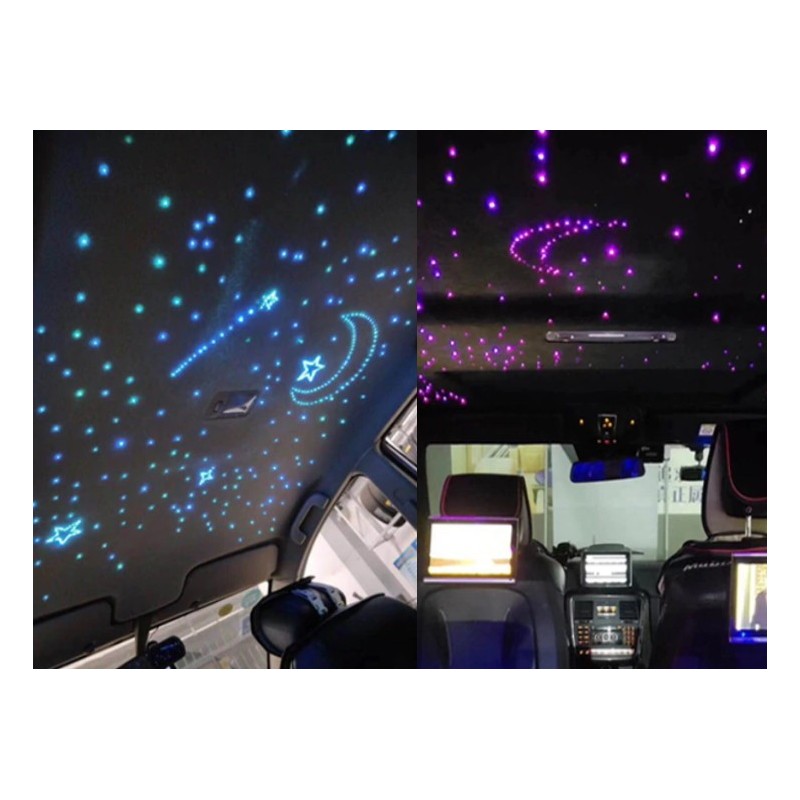 Efectos de luz de fibra óptica LED RGB para pabellón de coche cielo estrellado 550 piezas