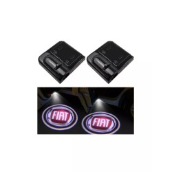 Proiettore Logo LED FIAT Uno per Portiera con Batteria no Fori no Connessioni Plug & Play