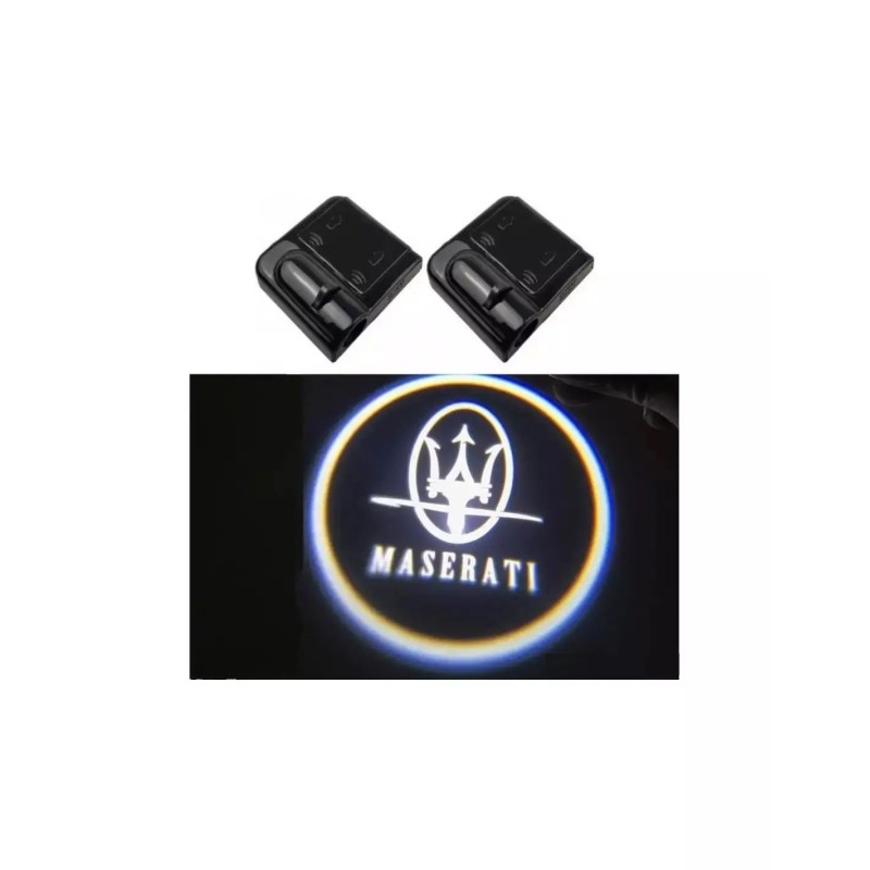 Proiettore Logo LED MASERATI GranTurismo per Portiera con Batteria no Fori no Connessioni Plug & Play