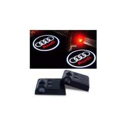 Proiettore Logo LED AUDI Q4 E-TRON per Portiera con Batteria no Fori no Connessioni Plug & Play