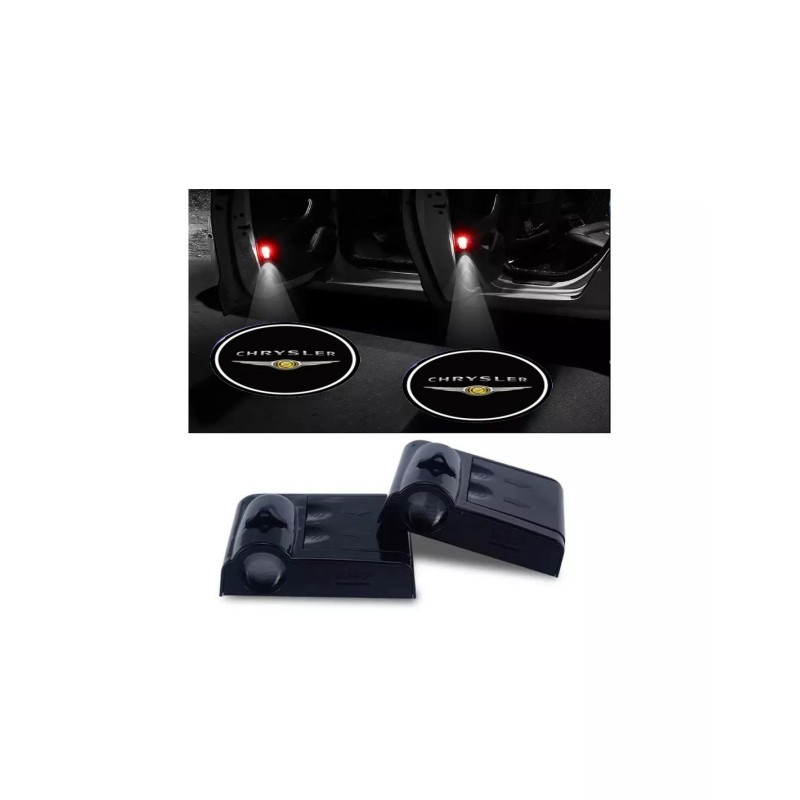 Proiettore Logo LED CHRYSLER Sebring JS per Portiera con Batteria no Fori no Connessioni Plug & Play