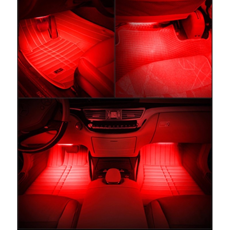 LED RGB Illuminazione Ambientale Auto Interna Vano Piedi 12V App
