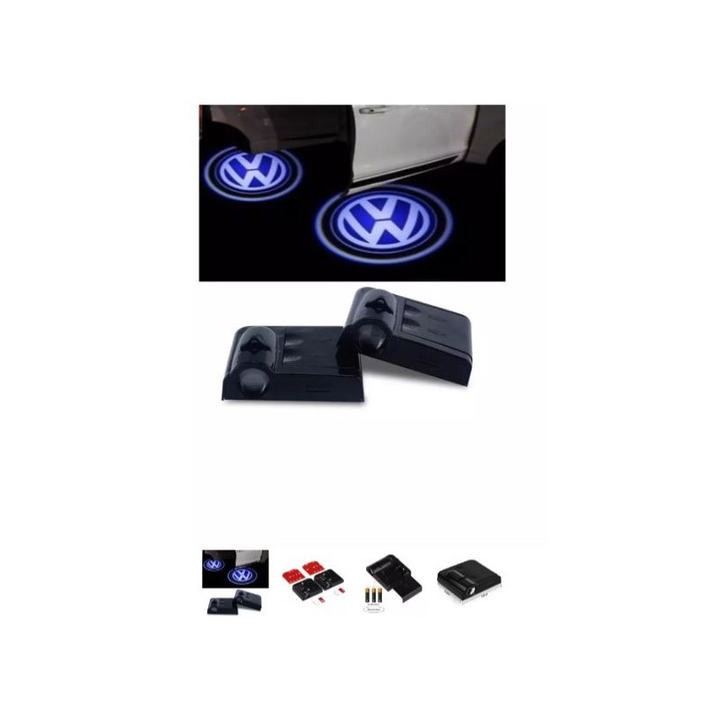 Proiettore Logo LED VOLKSWAGEN Taigo per Portiera con Batteria no Fori no Connessioni Plug & Play