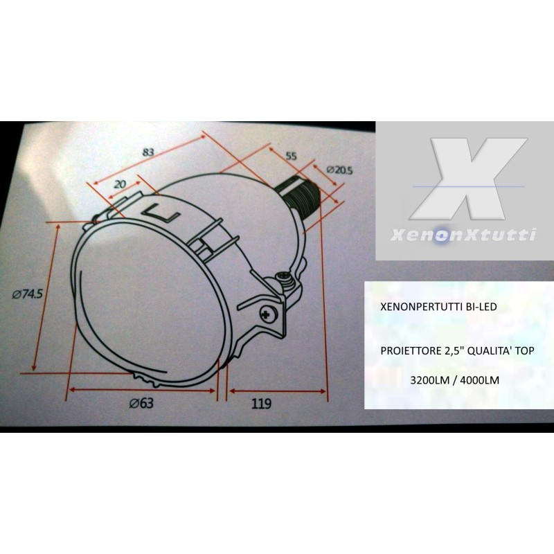 PROYECTOR LENTICULAR BI-LED H4 H1 H7