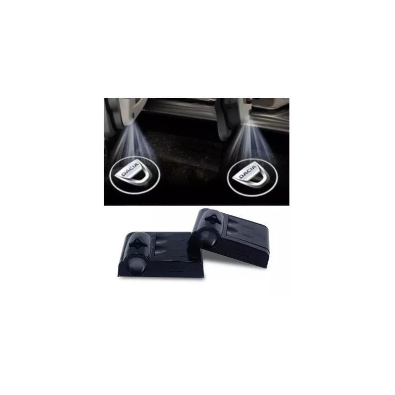 Proiettore Logo LED DACIA Jogger per Portiera con Batteria no Fori no Connessioni Plug & Play