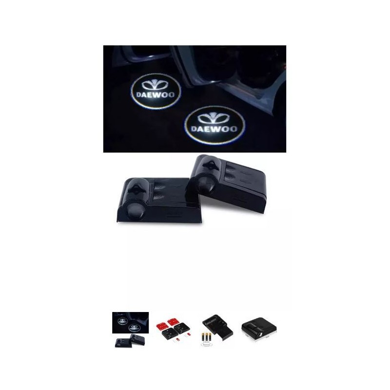 Proiettore Logo LED DAEWOO Tacuma per Portiera con Batteria no Fori no Connessioni Plug & Play