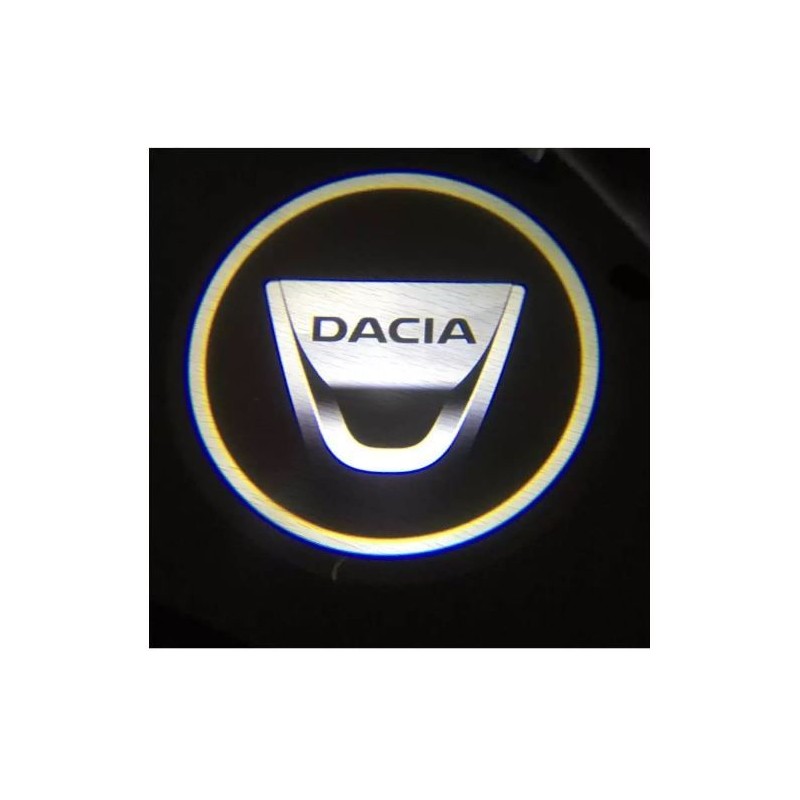 Proiettore Logo LED DACIA Logan Pick-up per Portiera con Batteria no Fori no Connessioni Plug & Play