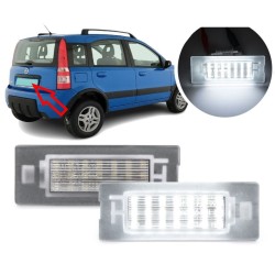 Luces de matrícula LED para FIAT Panda II tecnología CANBUS Kit 6000k Luz Blanca