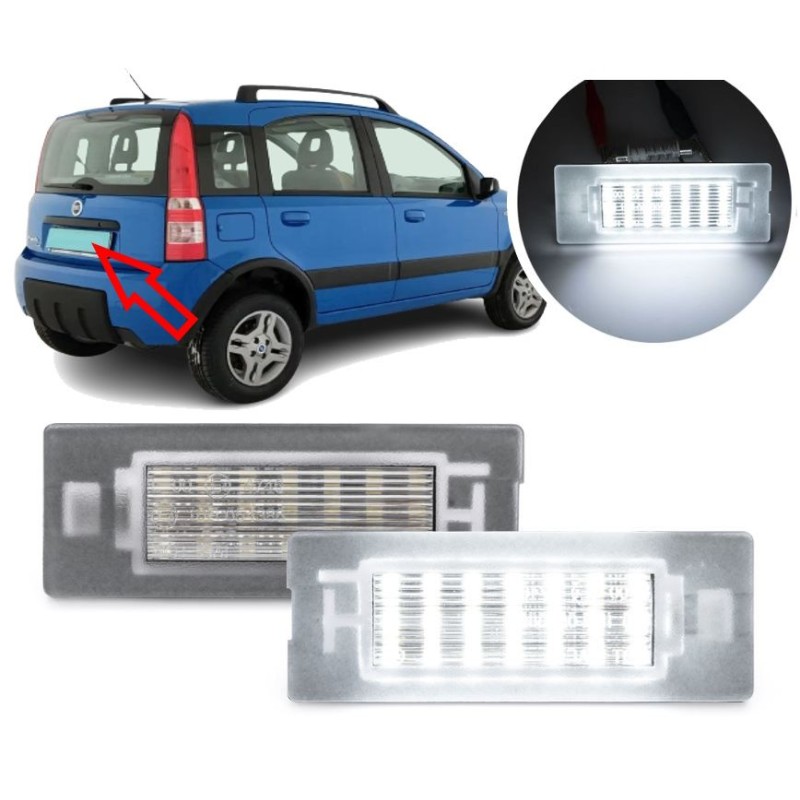 Luces de matrícula LED para FIAT Panda II tecnología CANBUS Kit 6000k Luz Blanca