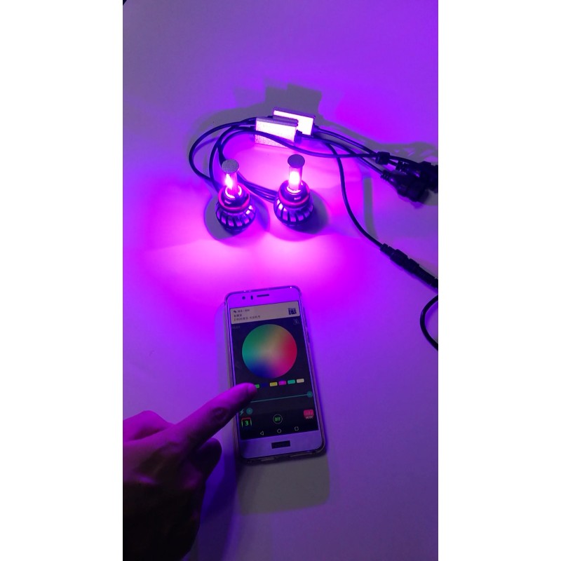 KIT FULL LED H11 RGB WIFI BIANCO ANDROID I-PHONE APP AUTO MOTO
