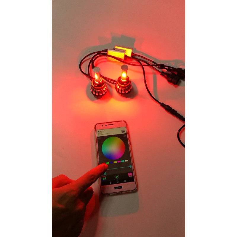 KIT FULL LED H11 RGB WIFI BIANCO ANDROID I-PHONE APP AUTO MOTO