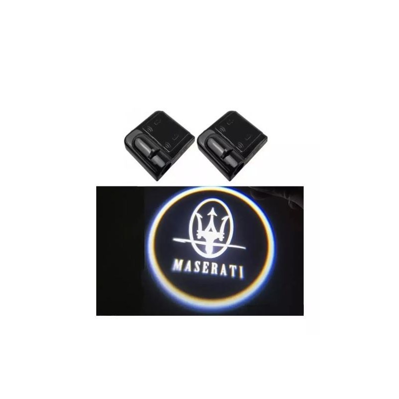 Proiettore Logo LED MASERATI GranCabrio per Portiera con Batteria no Fori no Connessioni Plug & Play