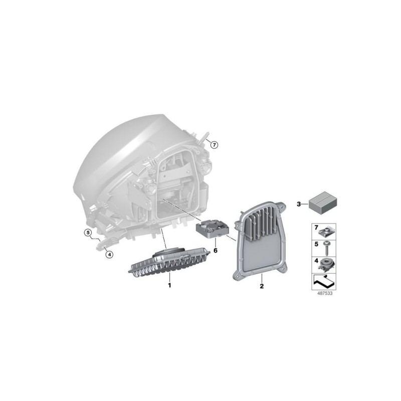 LED Light Module 6311 8737590 Daytime Running Light Mini F55 F56 F57 Right Headlight Control Unit 63118737590