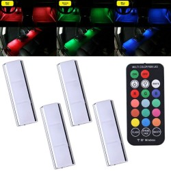 Lampada Ambientale RGB LED 4x Wireless Magnetic Suction Light Car Interior Atmosphere