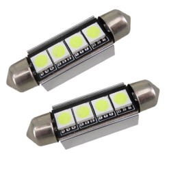 Par de Festoon LED c5w Siluro 4 LED 39mm 5050 Canbus