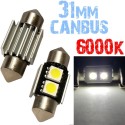 Coppia Led Festoon c5w Siluro 2 Led 31 mm 5050 Canbus