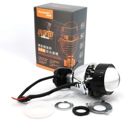 Un Proiettore Lenticolare 2 Pollici Aozoom LED Bi-Led 40w Faro Lente Ultra Compatto Moto Auto