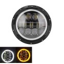 Faro Led 7" Pollici Wrangler JK Moto Harley Scooter Angel e DRL
