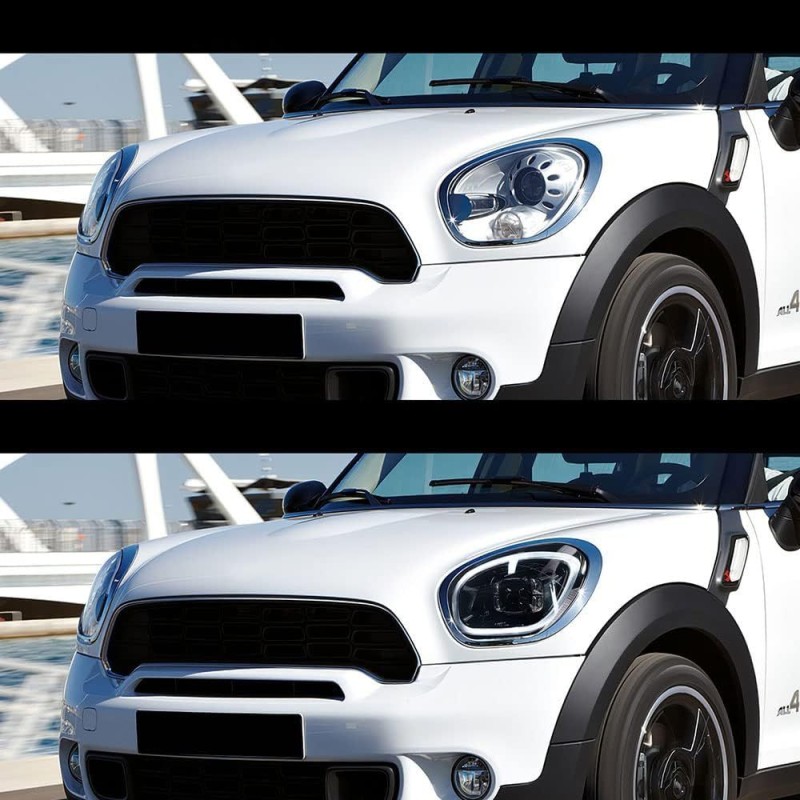 Antes y después de los faros FULL LED MINI Countryman R60