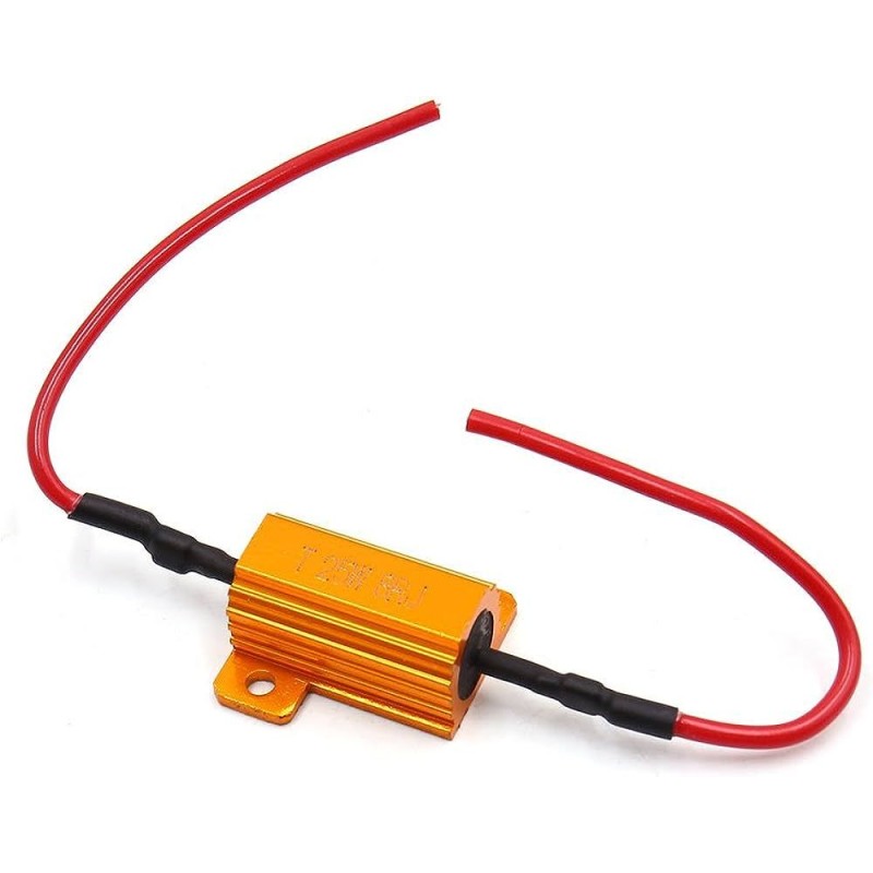 Resistencia 25W 8RJ Ohm Resistencia 12V LED Bombilla Señal de flash Motocicleta Coche Flecha