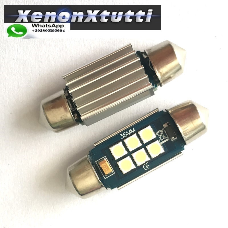 2 SILURO 36MM 3030 6 LED CANBUS SUPER BRILLANTE SILURO